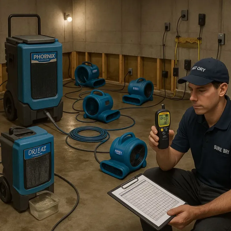 Structural Drying and Dehumidification process in Sugarmill Woods, FL